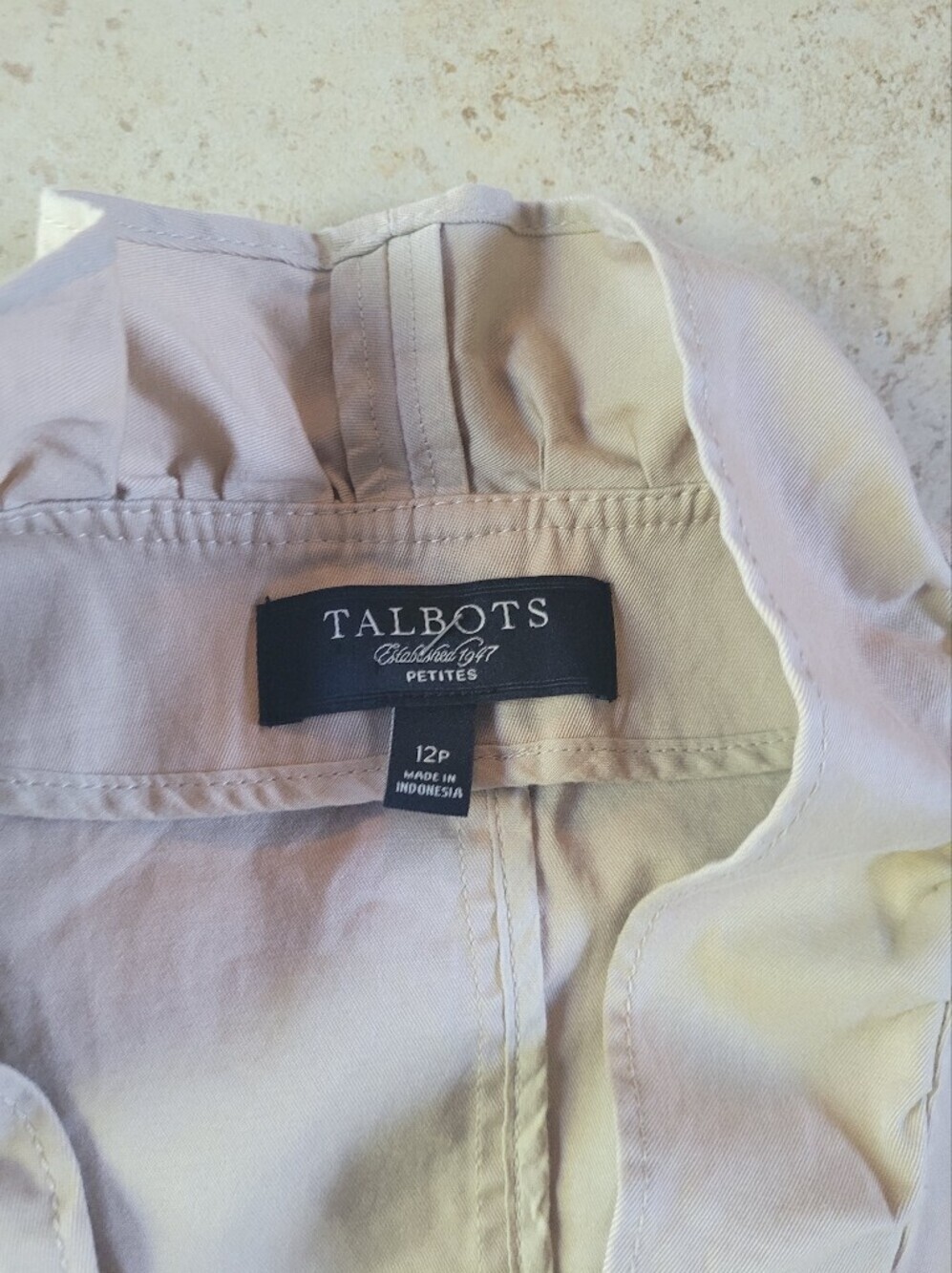Talbots Beige Ruffle-Trim Open Blazer - Picture 2 of 4